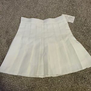 White pleated skirt